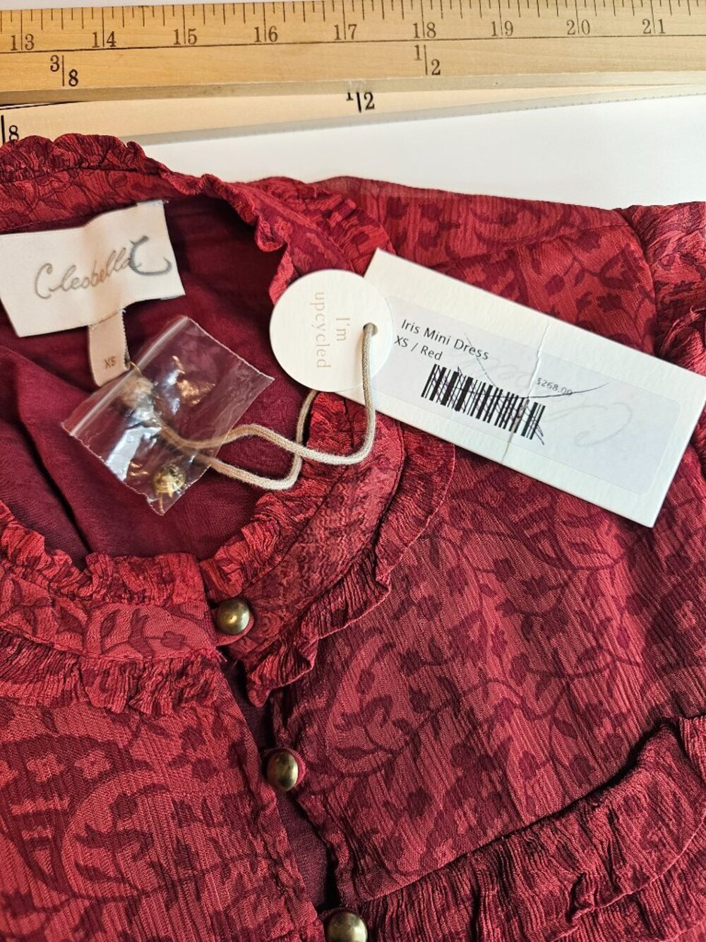Cleobella Iris Midi Dress Red Women's Size XS NEW Tiered Ruffle Party Evening - Picture 11 of 14